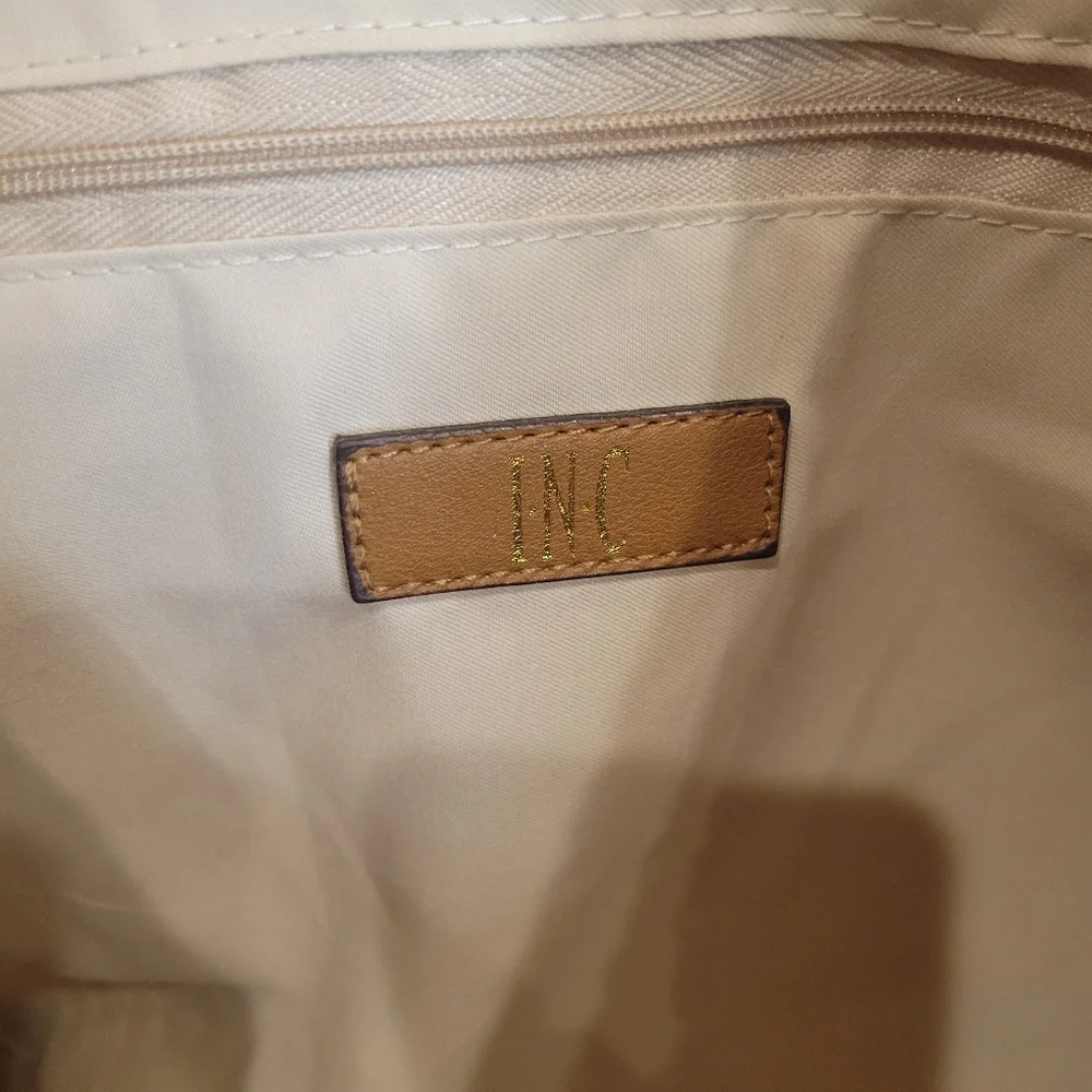 I.N.C. LARGE STRAW STRIPE TOTE/BEACH BAG NWT 20